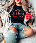 Coffee Christmas Music Shirt: Holiday Tee for Women