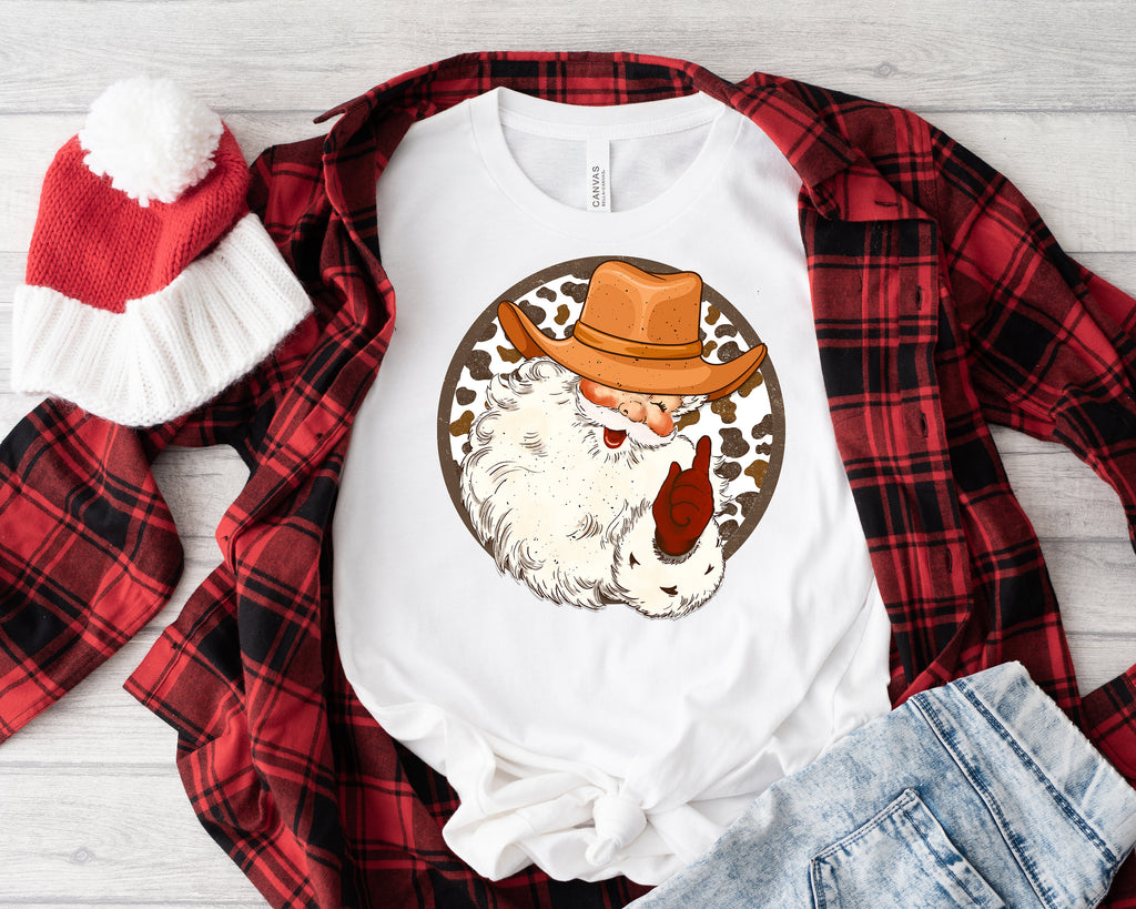 Cowboy Santa Christmas Sweatshirt: Western Holiday Shirt