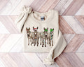 Funny Christmas Donkey Sweatshirt: Farm Animal Holiday Lights Shirt