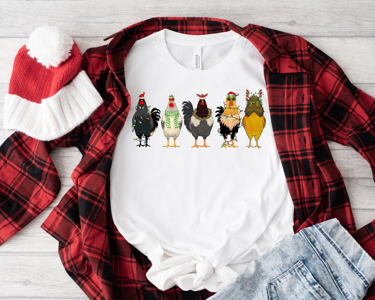 Chicken Christmas Lights Sweater: Novelty Holiday Shirt