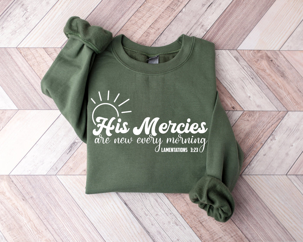 His Mercies Are New Christian T-Shirt: Bible Verse Religious Tee