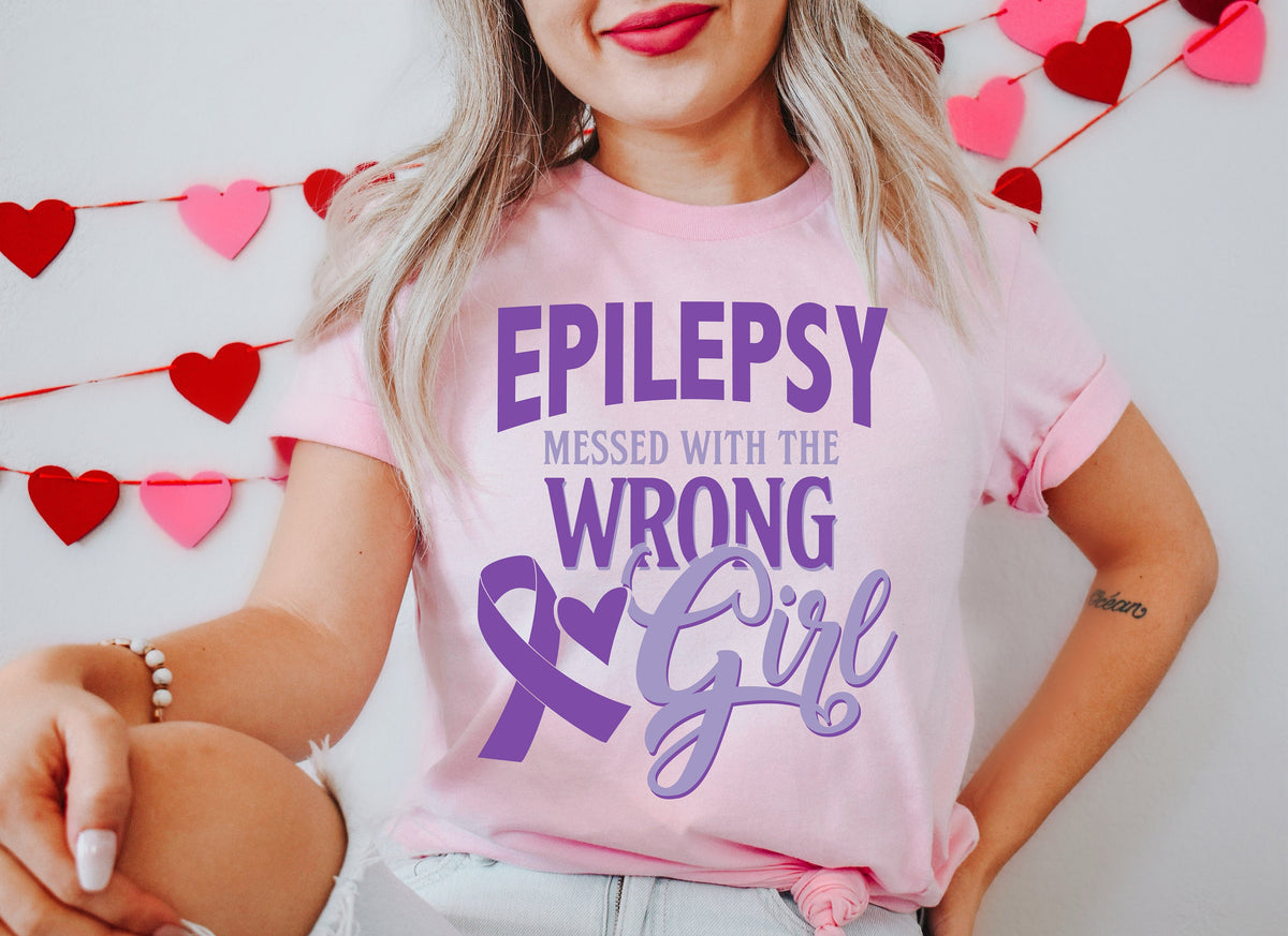 Epilepsy Awareness T-Shirt: Funny Epilepsy Warrior Purple Ribbon Tee