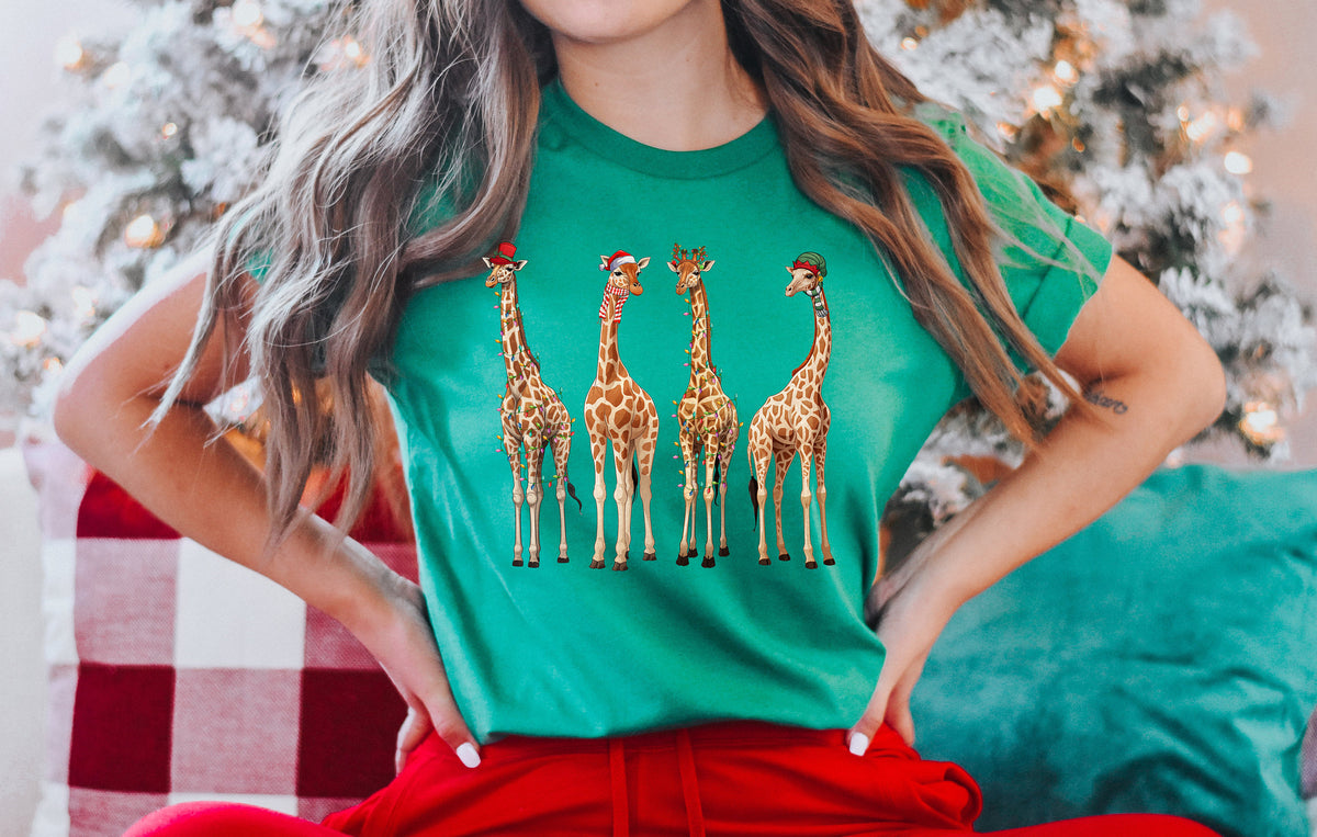 Giraffes Christmas Lights Sweatshirt, Festive Holiday Shirt