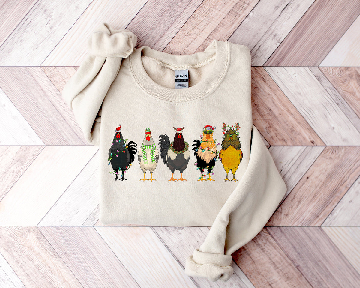 Chicken Christmas Lights Sweater: Novelty Holiday Shirt