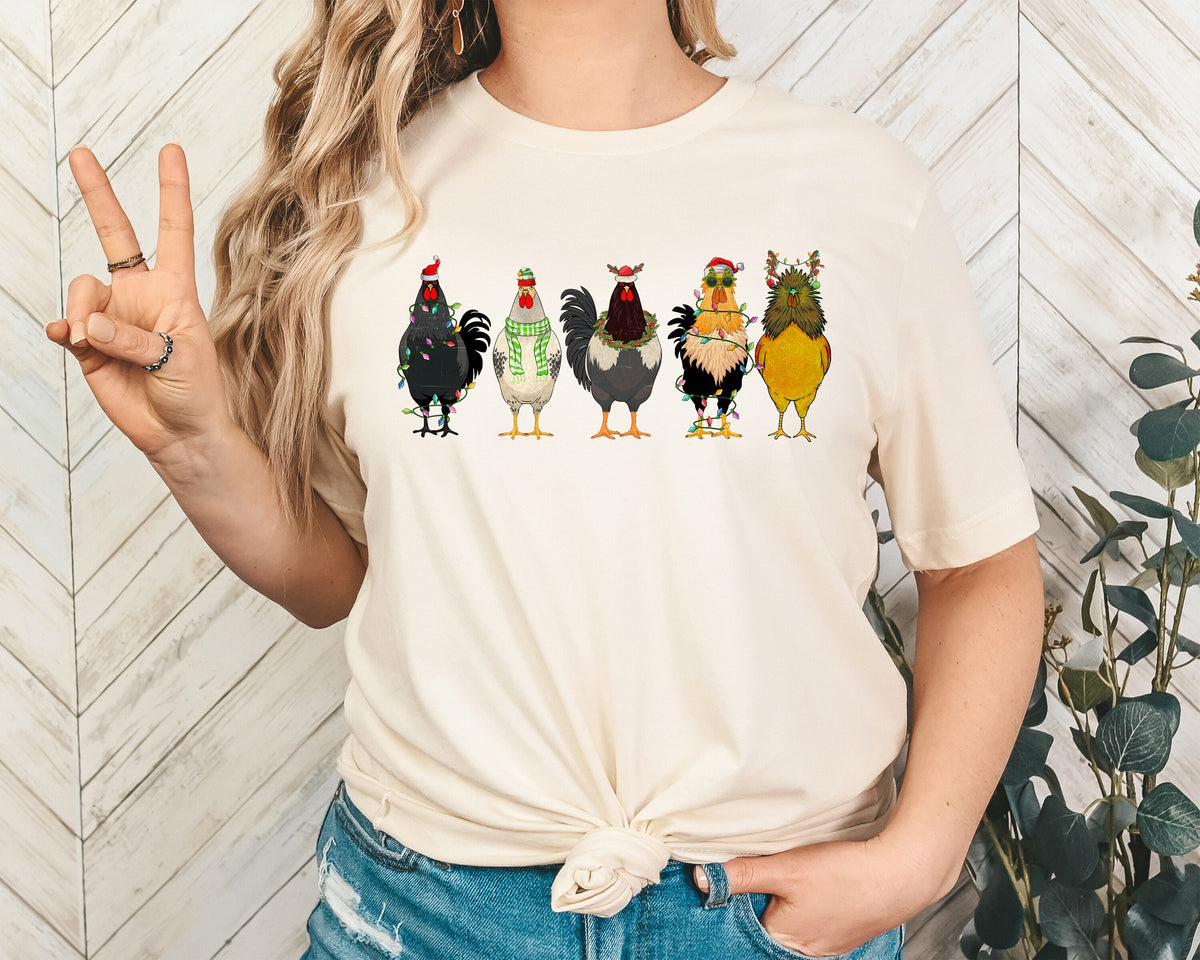 Chicken Christmas Lights Sweater: Novelty Holiday Shirt
