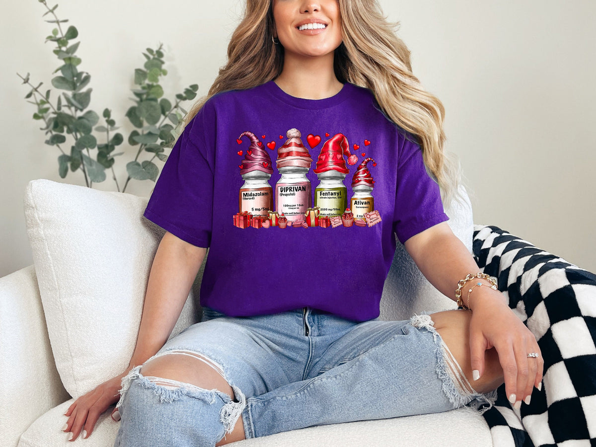 Nurse Valentine's Day Shirt: Medicine Ampoule Gnomes