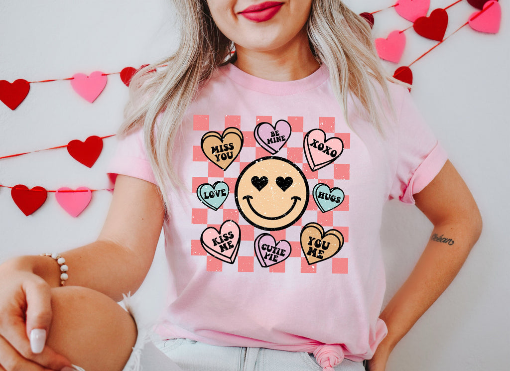 Retro Heart Valentine Teacher Sweatshirt, Cute Positive Tee