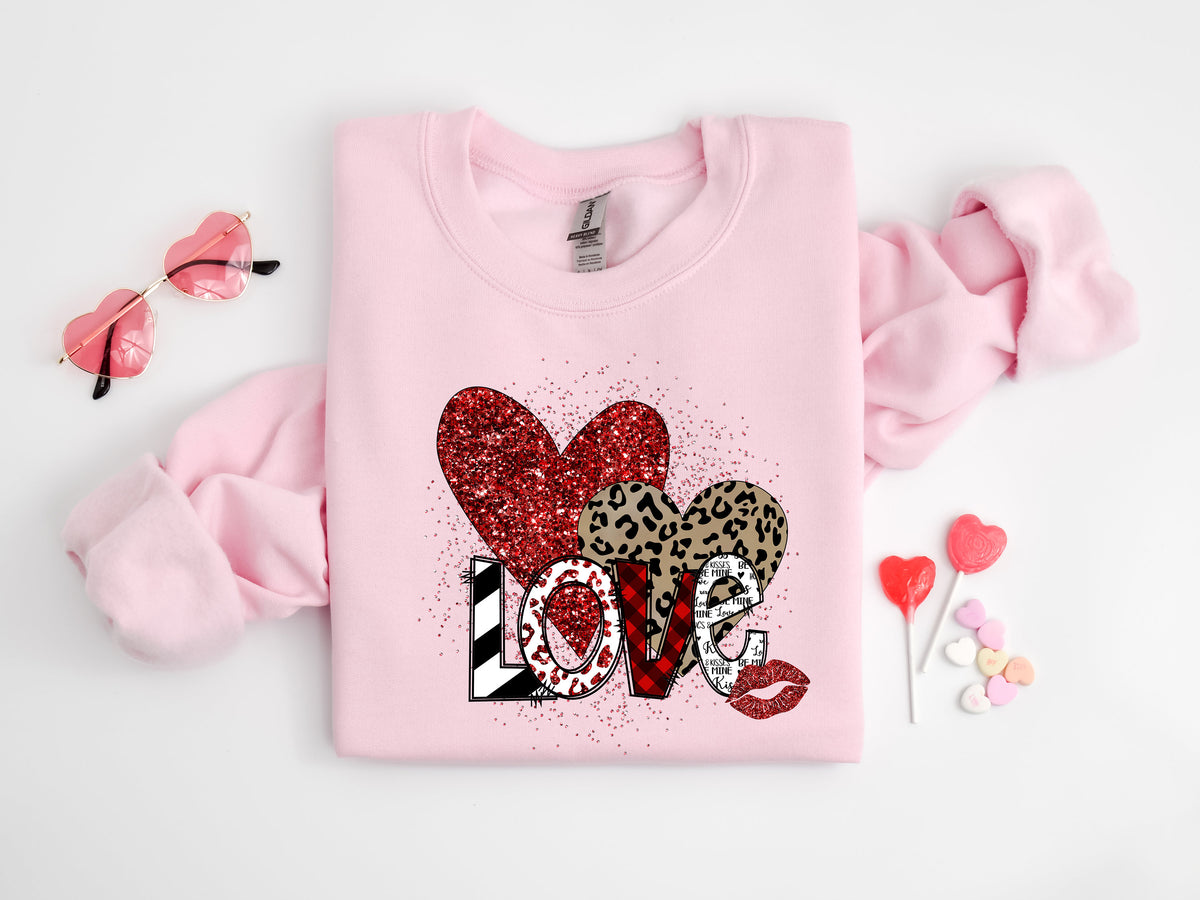 Retro Love Shirt, Leopard Heart, Valentine Gift
