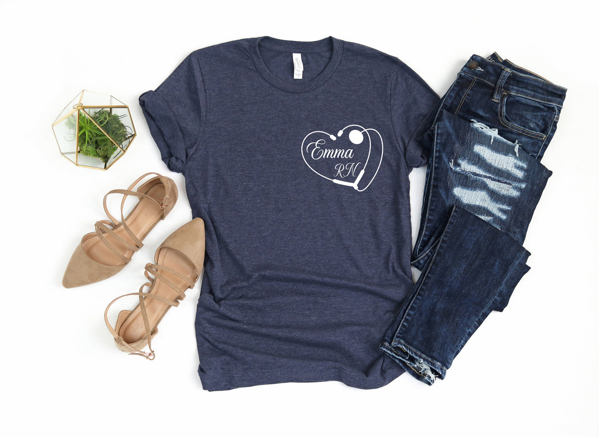 Custom Nurse Valentine's Day Shirt: Heart Stethoscope Design