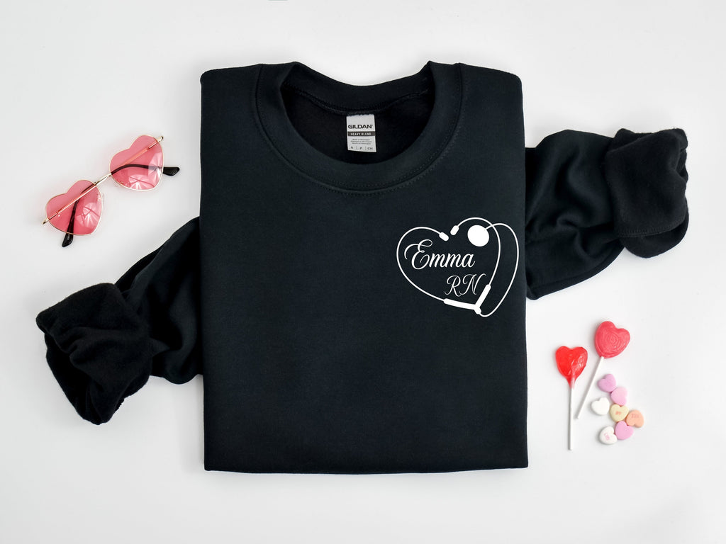 Custom Nurse Valentine's Day Shirt: Heart Stethoscope Design