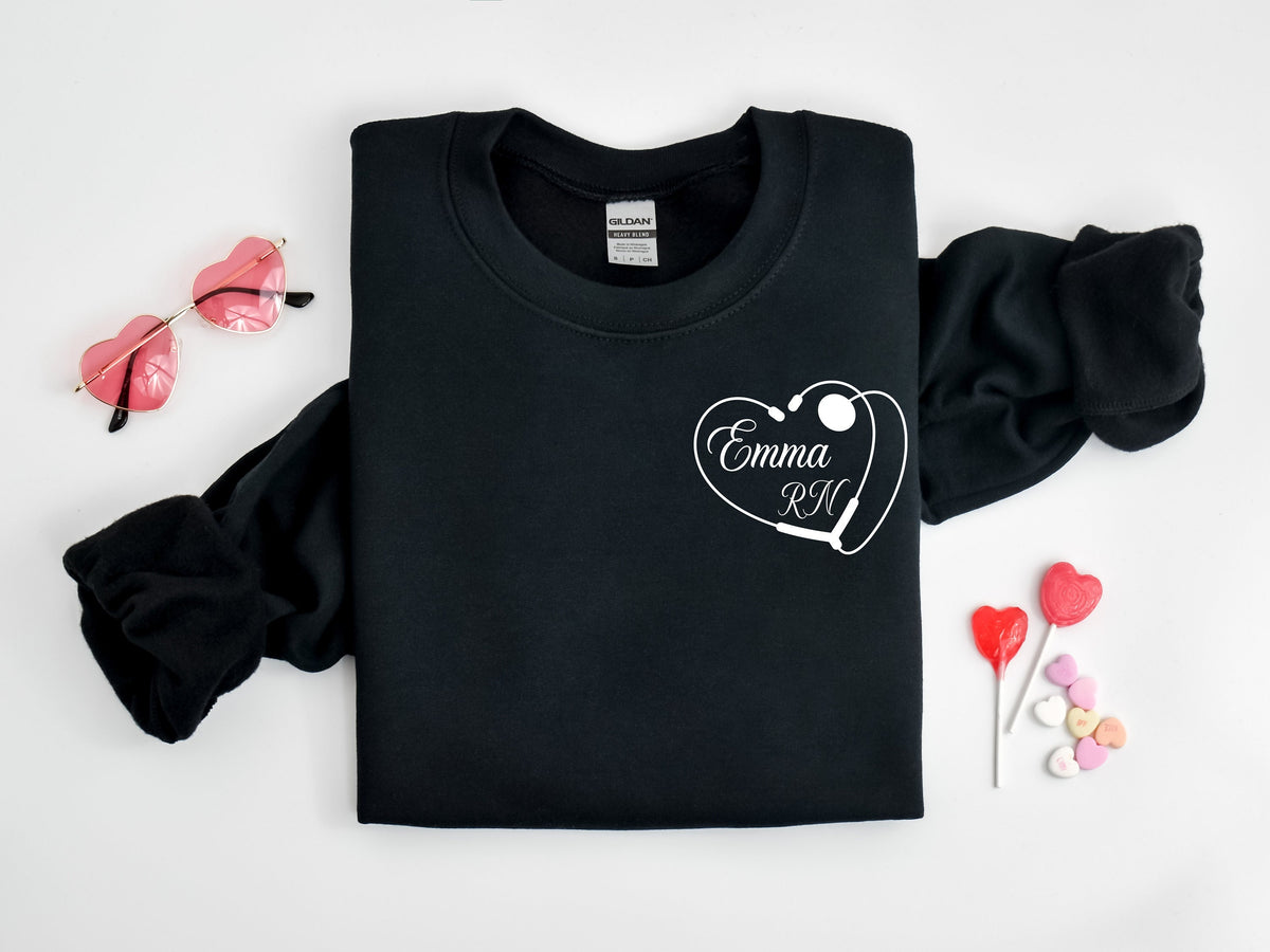 Custom Nurse Valentine's Day Shirt: Heart Stethoscope Design