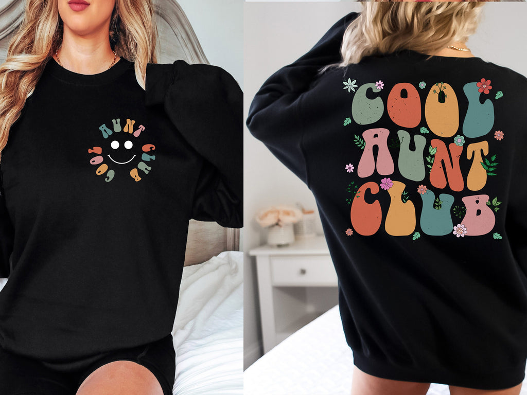 Cool Aunt Club Sweatshirt, Retro Auntie Shirt, Sister Gift