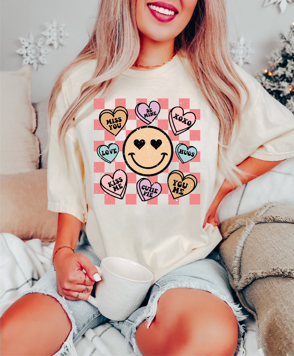 Retro Heart Valentine Teacher Sweatshirt, Cute Positive Tee