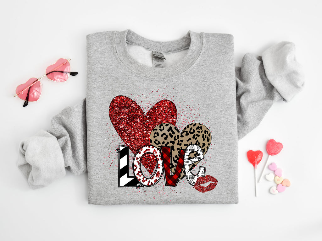 Retro Love Shirt, Leopard Heart, Valentine Gift