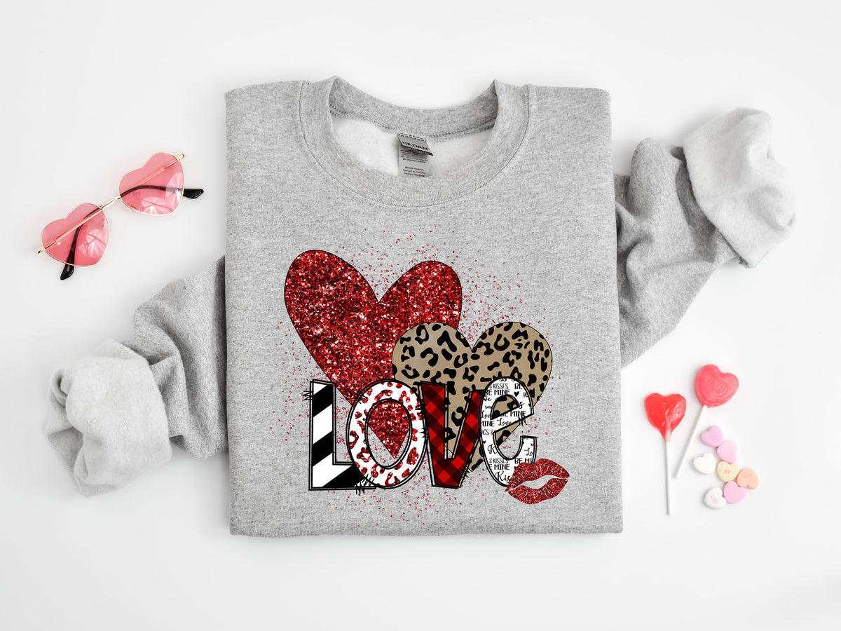 Retro Love Shirt, Leopard Heart, Valentine Gift