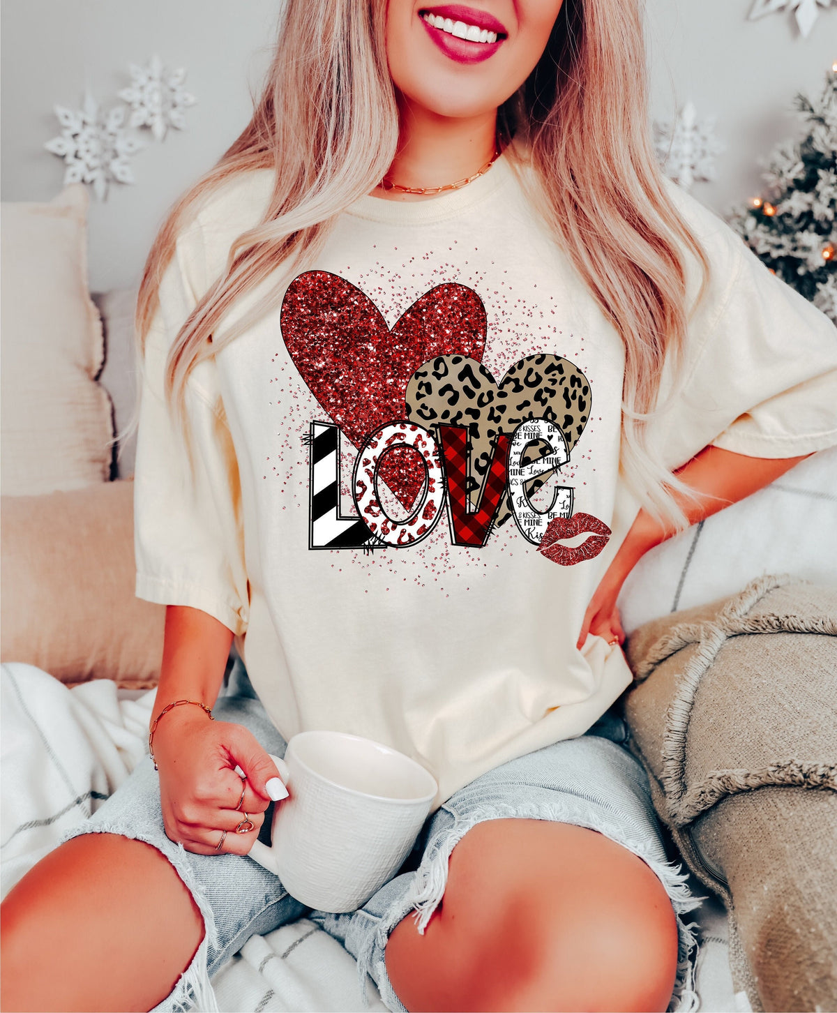 Retro Love Shirt, Leopard Heart, Valentine Gift