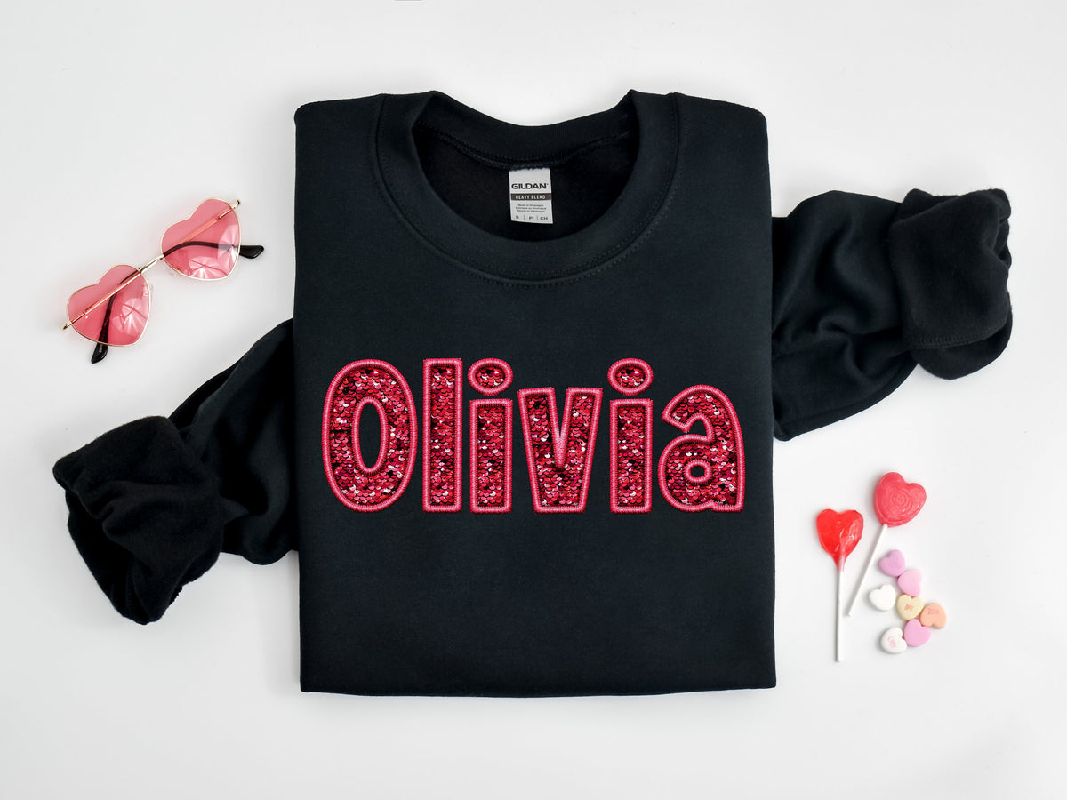 Custom Name Valentine's Day Sweatshirt: Mama Love Shirt