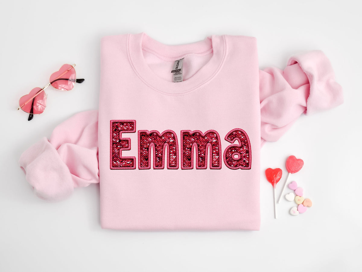 Custom Name Valentine's Day Sweatshirt: Mama Love Shirt