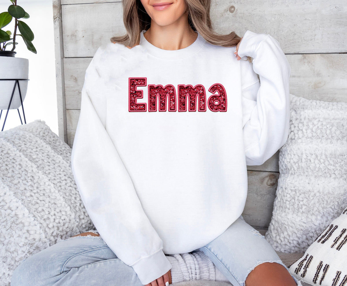 Custom Name Valentine's Day Sweatshirt: Mama Love Shirt