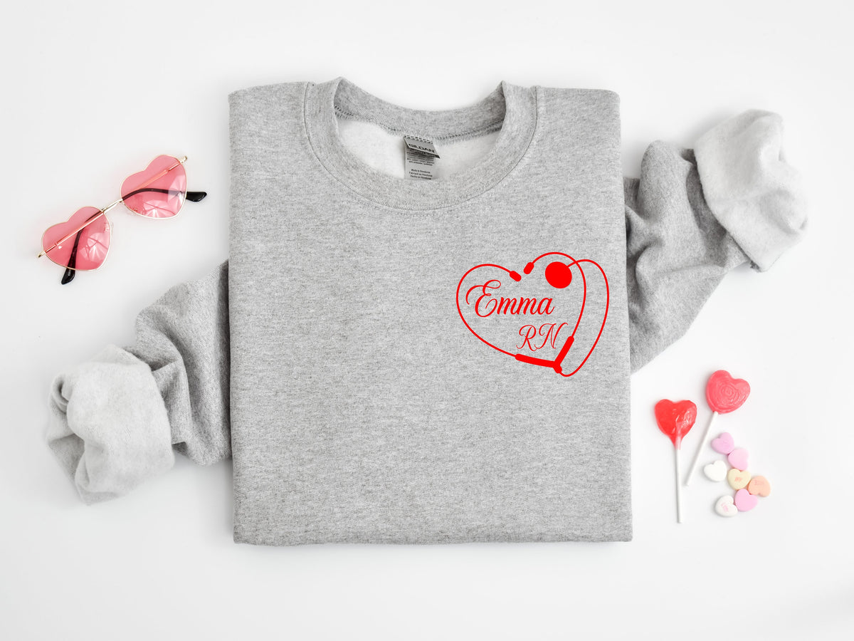 Custom Nurse Valentine's Day Shirt: Heart Stethoscope Design