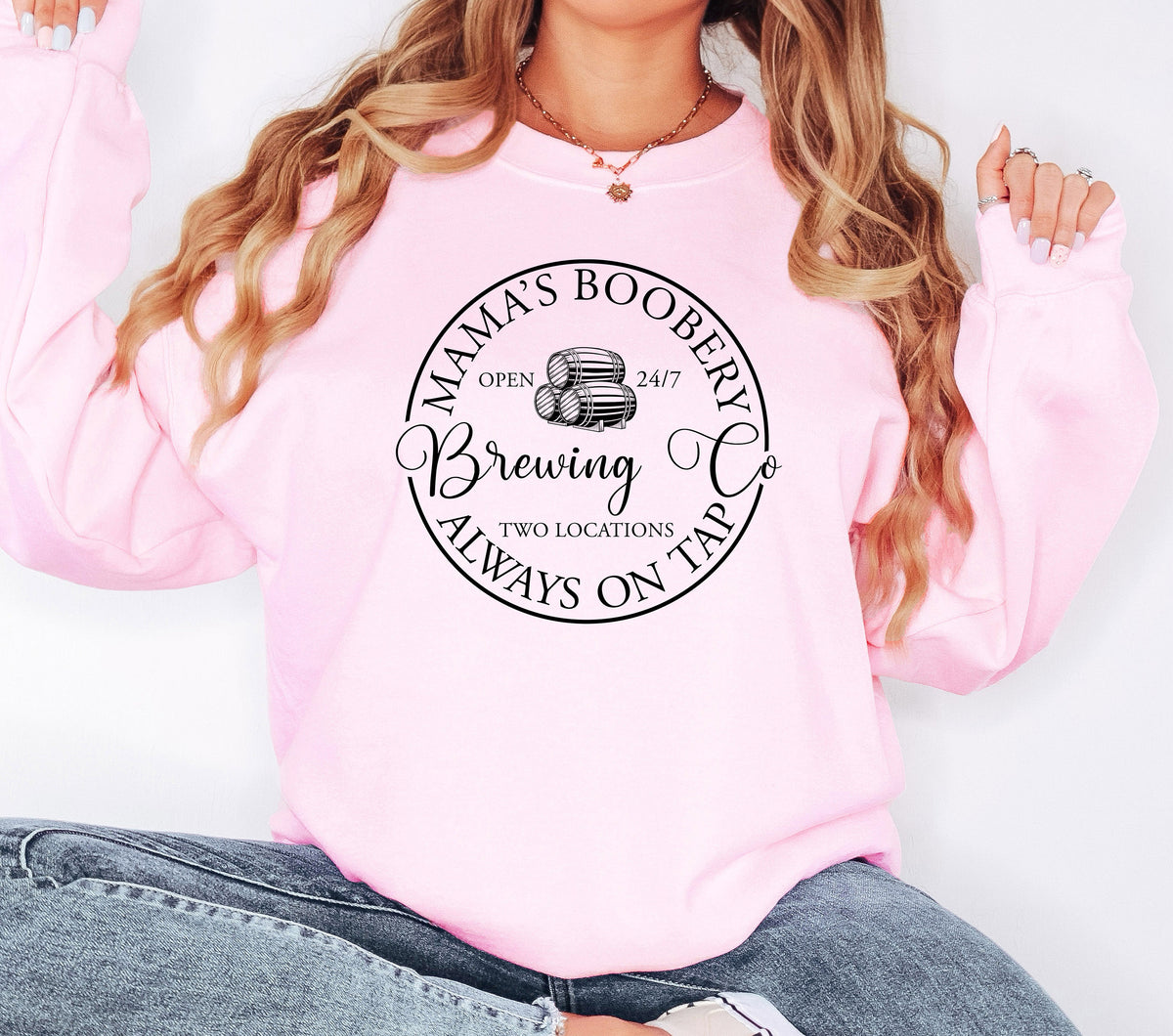 Mama's Boobery Brewing Co Sweatshirt - Funny Breastfeeding New Mom Gift