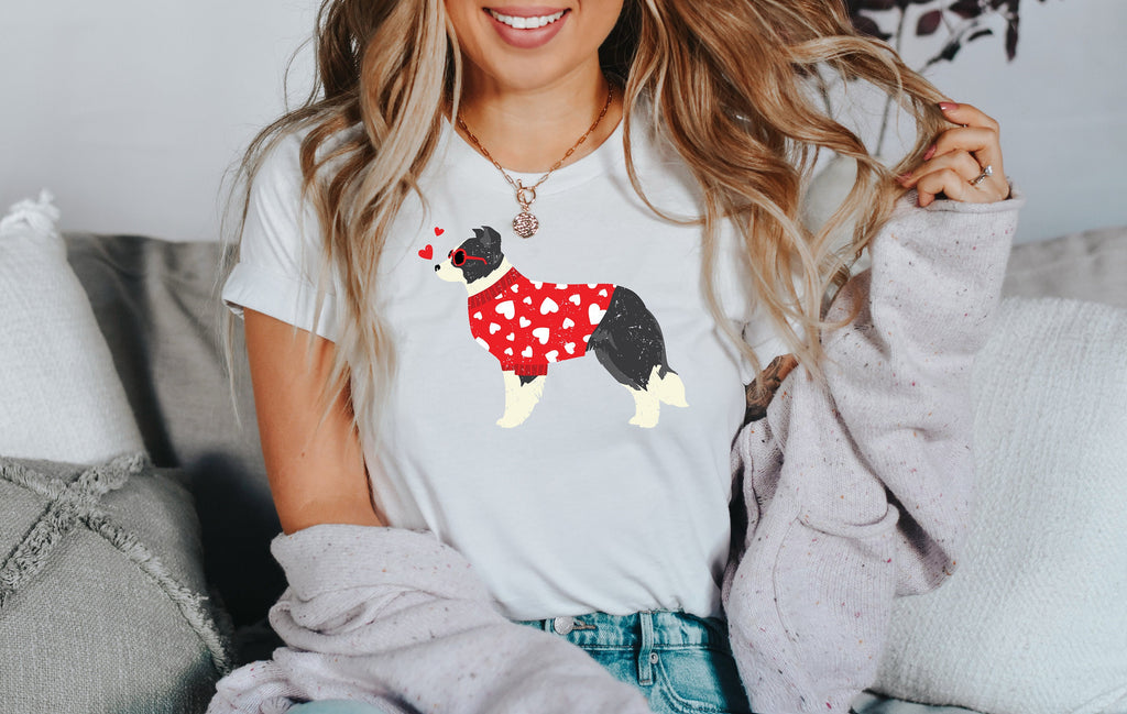 Border Collie Mama Valentine's Day Sweatshirt: Dog Mom Shirt