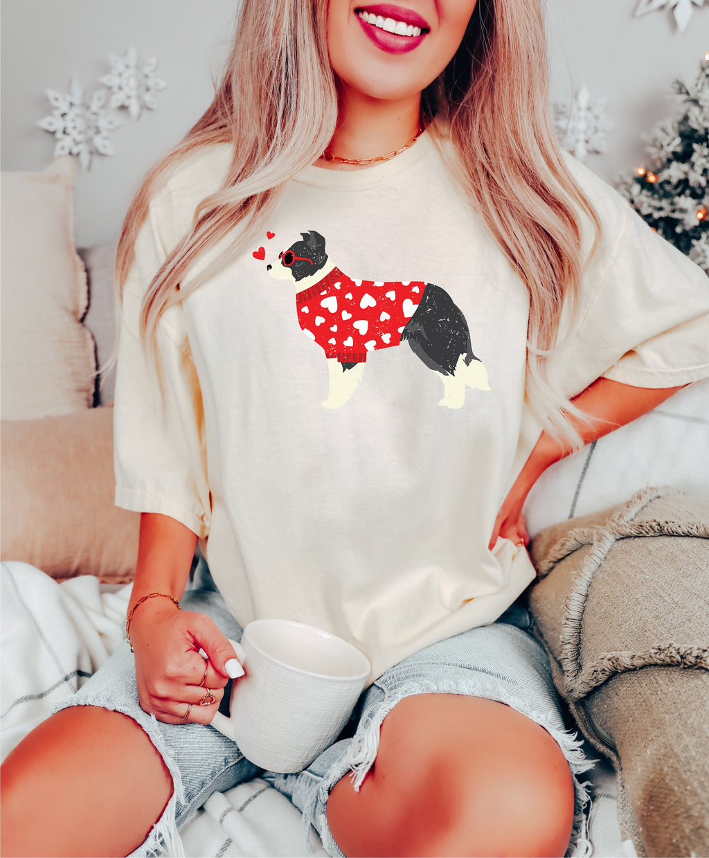Border Collie Mama Valentine's Day Sweatshirt: Dog Mom Shirt