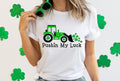 Pushing My Luck Kids St. Patrick's Day Shirt: Shamrock Tractor Tee
