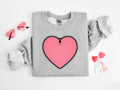 Zipper Heart Valentines Day Sweatshirt, Heart Print Shirt
