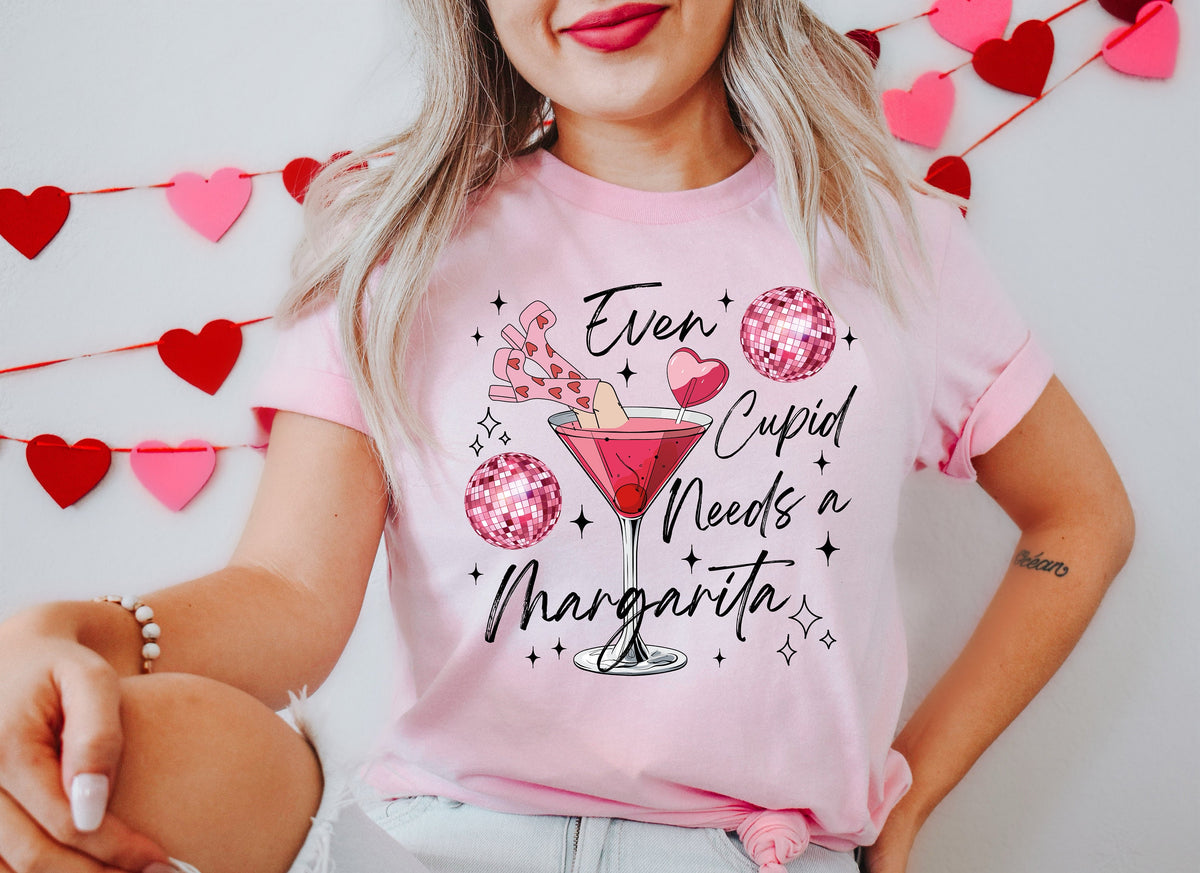 Even Cupid Needs A Margarita Shirt, Valentine's Day Tee