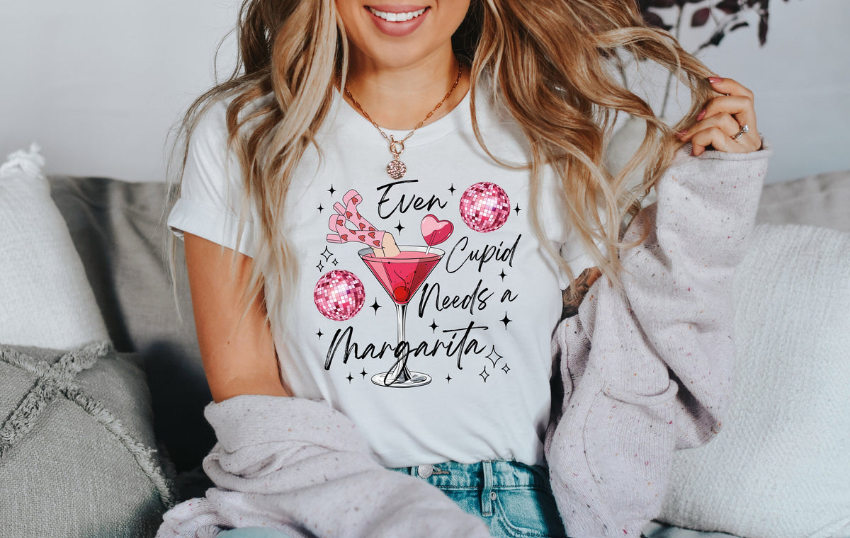 Even Cupid Needs A Margarita Shirt, Valentine's Day Tee