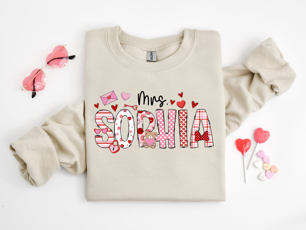 Personalized Teacher Valentine Shirt: Custom Name