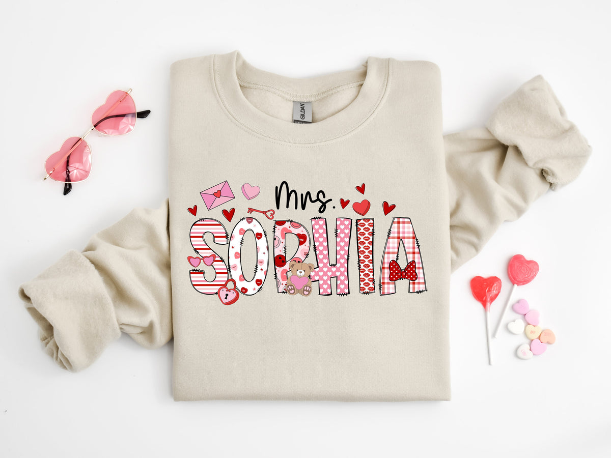 Personalized Teacher Valentine Shirt: Custom Name