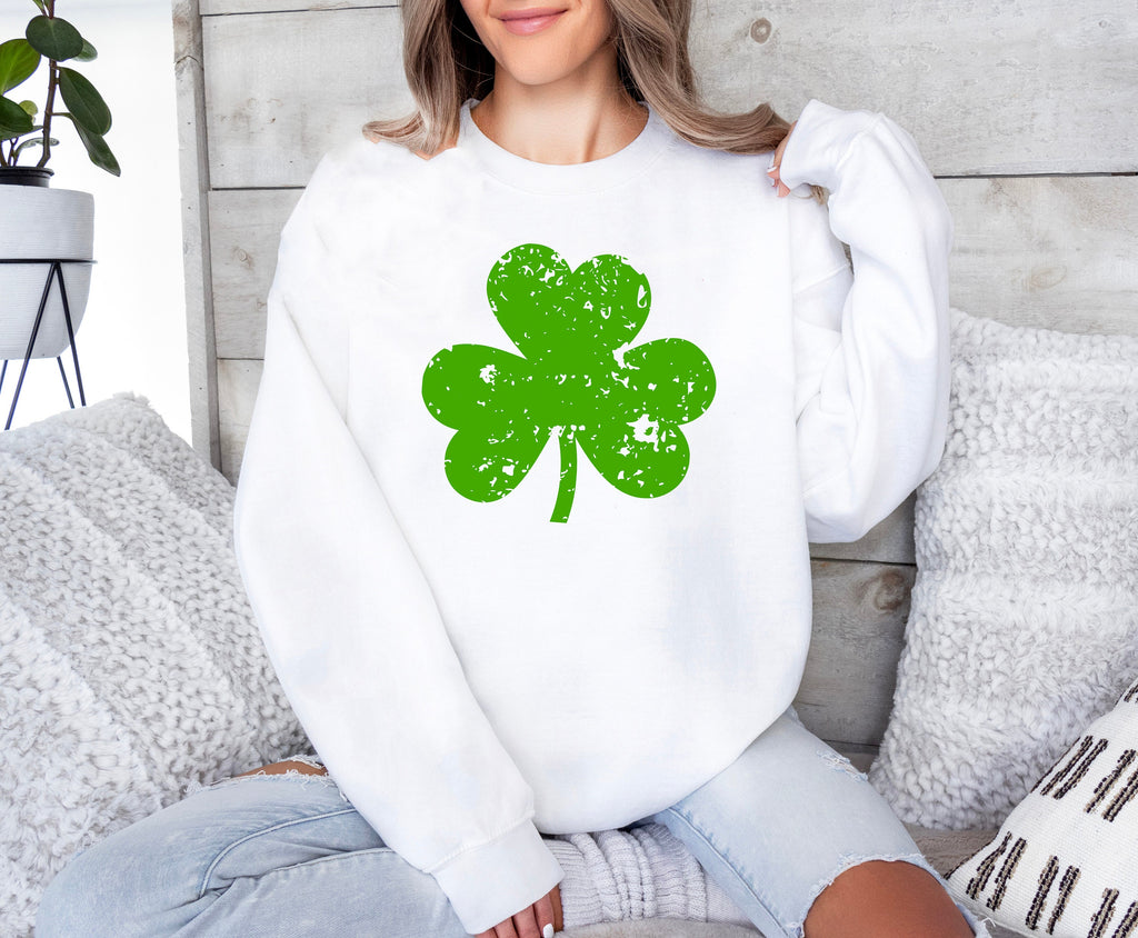 Retro Shamrock Sweatshirt: St Patricks Day Lucky Irish Shirt