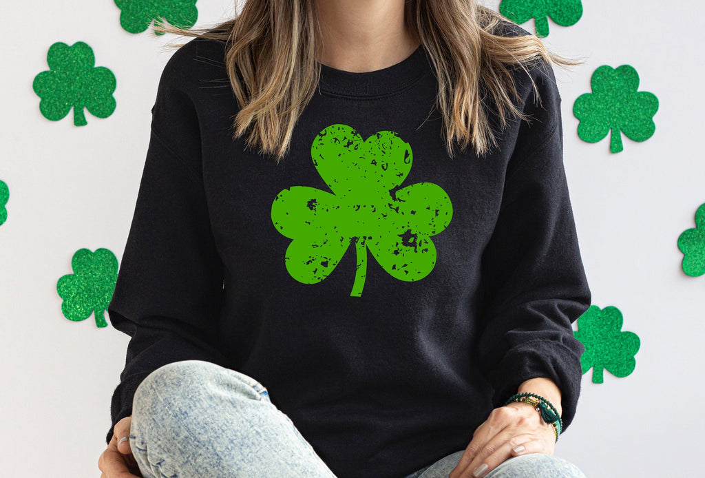 Retro Shamrock Sweatshirt: St Patricks Day Lucky Irish Shirt