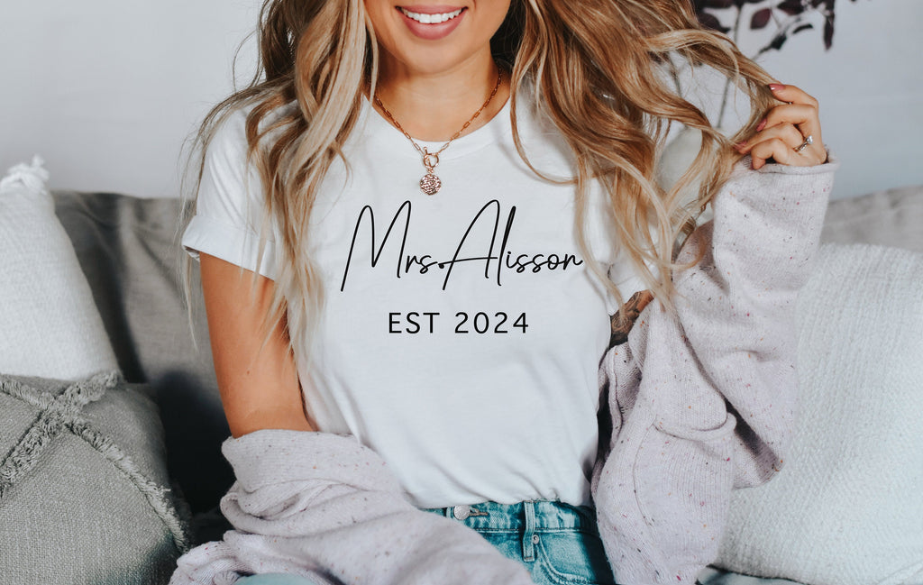 Personalized Bride Sweatshirt: Custom Mrs. Name, Future Wife Gift
