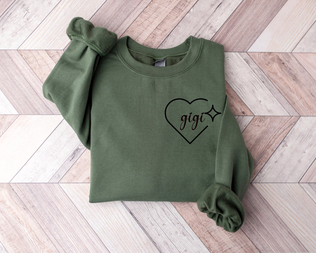Gigi Heart Sweatshirt, Nana Custom Sweater, Mother's Day Gift