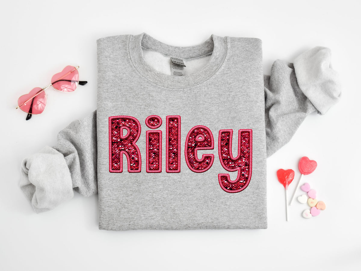 Custom Name Valentine's Day Sweatshirt: Mama Love Shirt