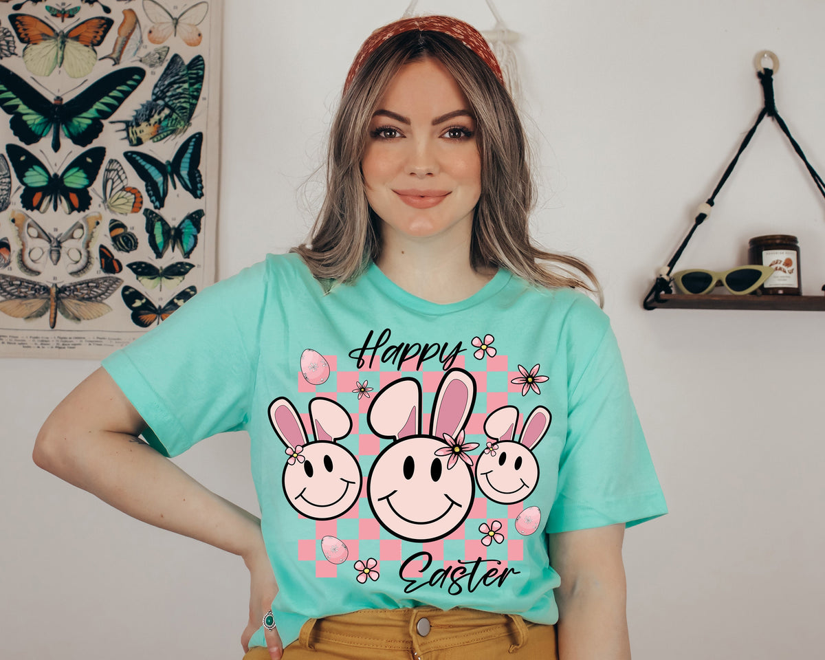 Happy Easter Bunny Graphic Tee, Women's Kids Shirt
