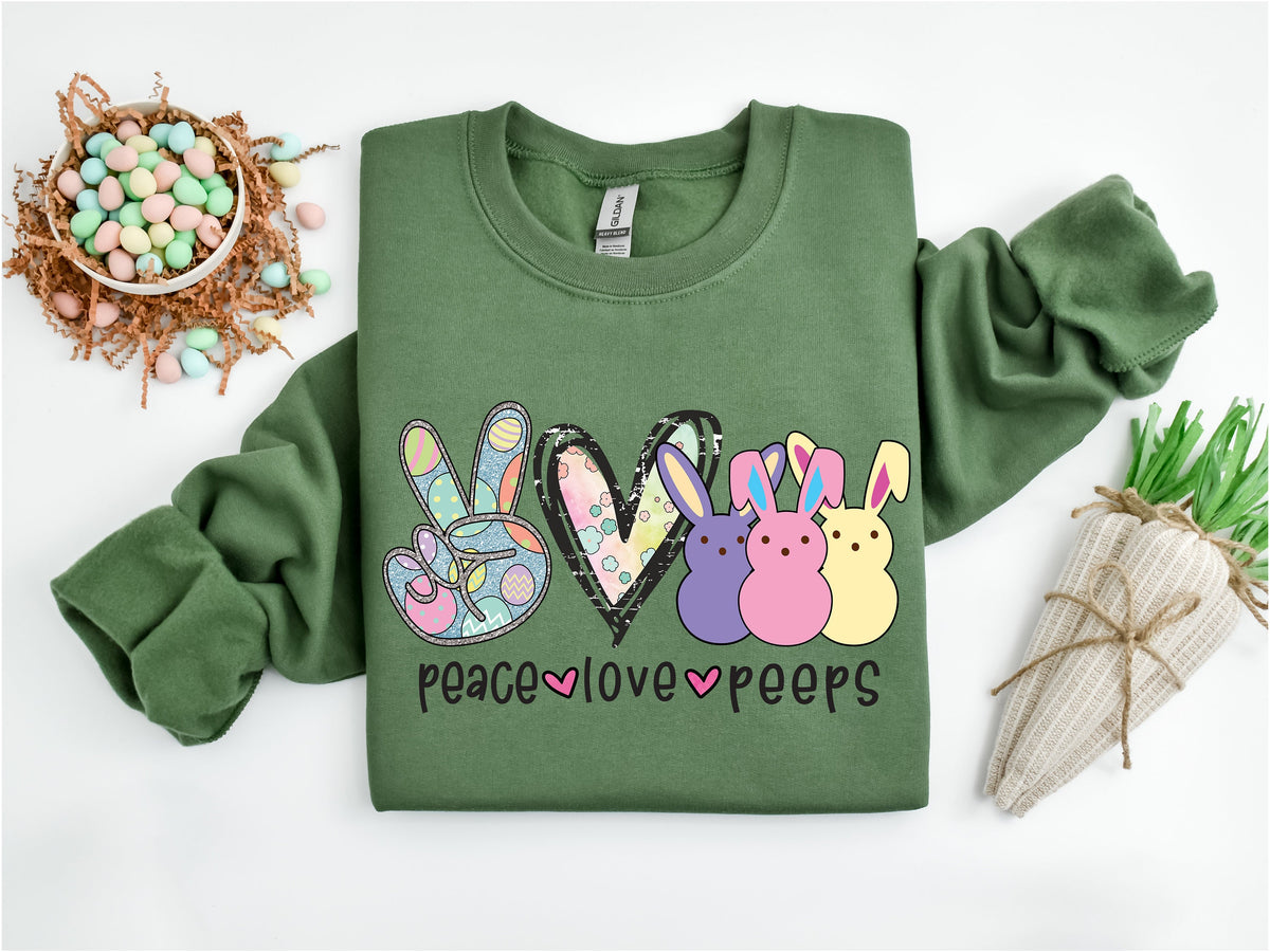 Peace Love Peeps Easter Shirt: Bunny Rabbit Tee