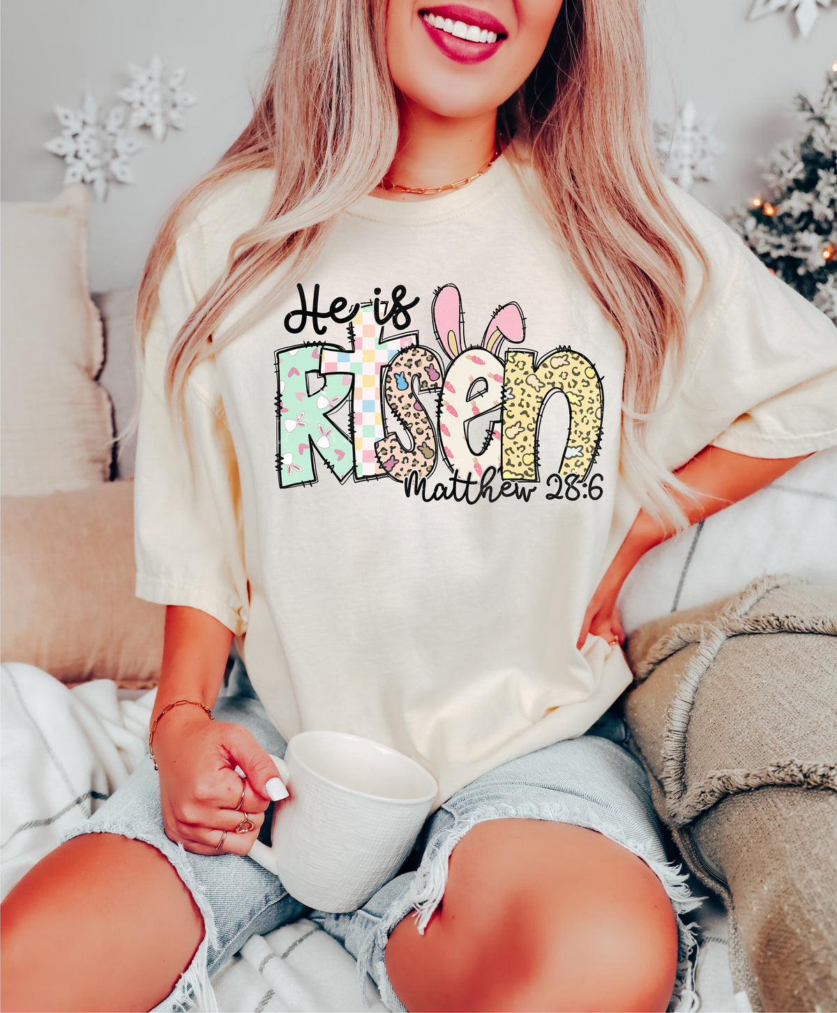 Easter He is Risen Shirt: Christian Religious Tee