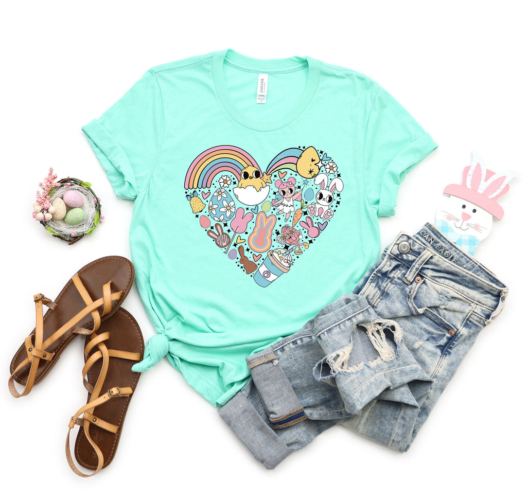 Easter Heart Shirt: Women's Bunny Rabbit Tee