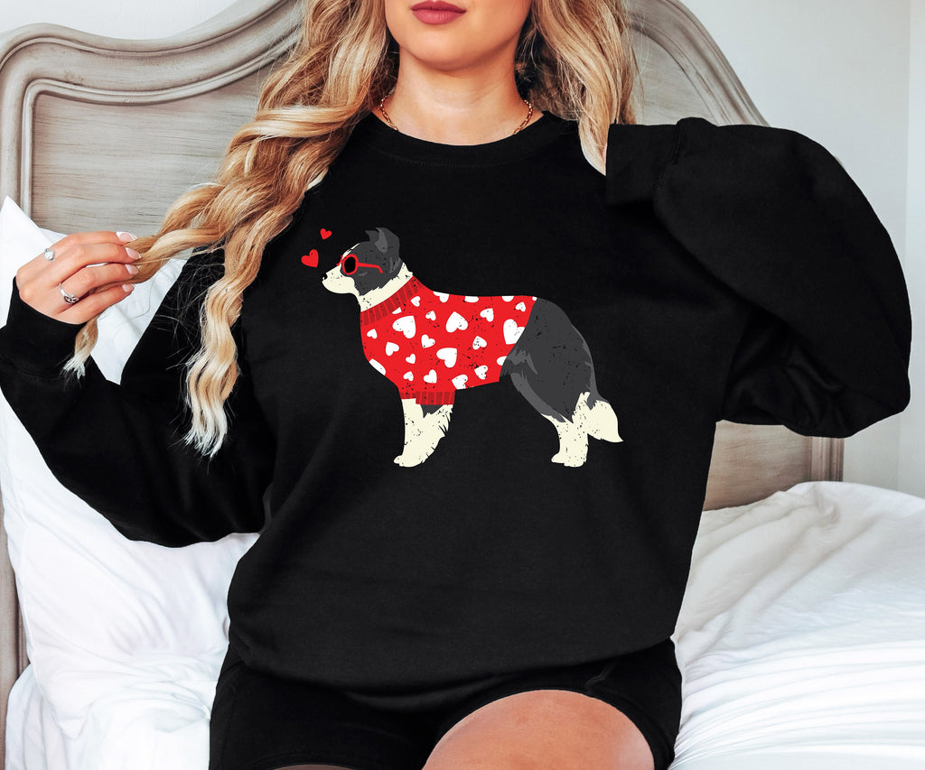 Border Collie Mama Valentine's Day Sweatshirt: Dog Mom Shirt