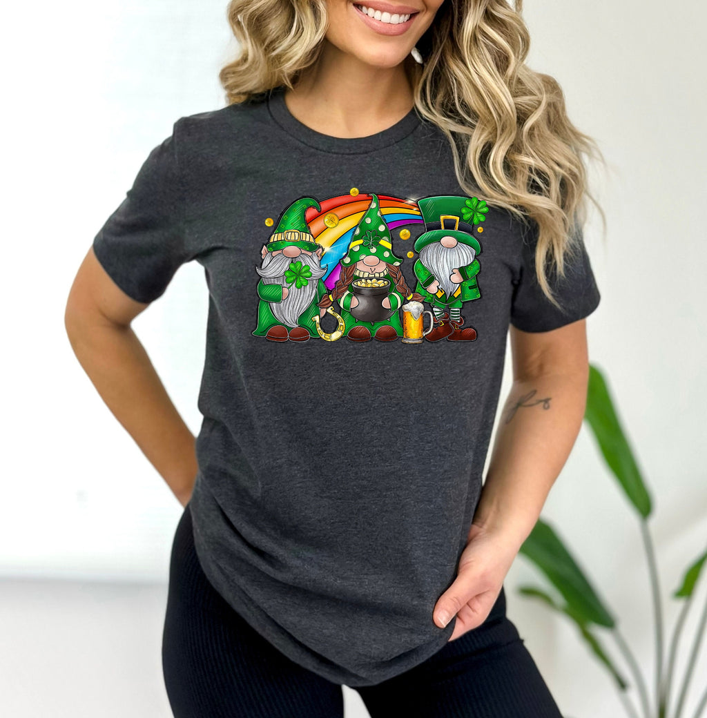 St Patrick's Day Gnomes Shirt: Lucky Shamrock Rainbow Sweatshirt