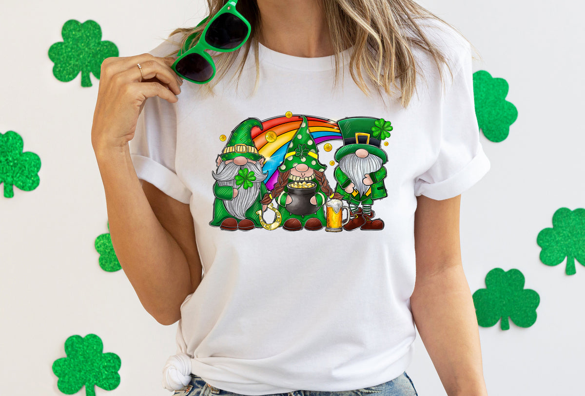 St Patrick's Day Gnomes Shirt: Lucky Shamrock Rainbow Sweatshirt