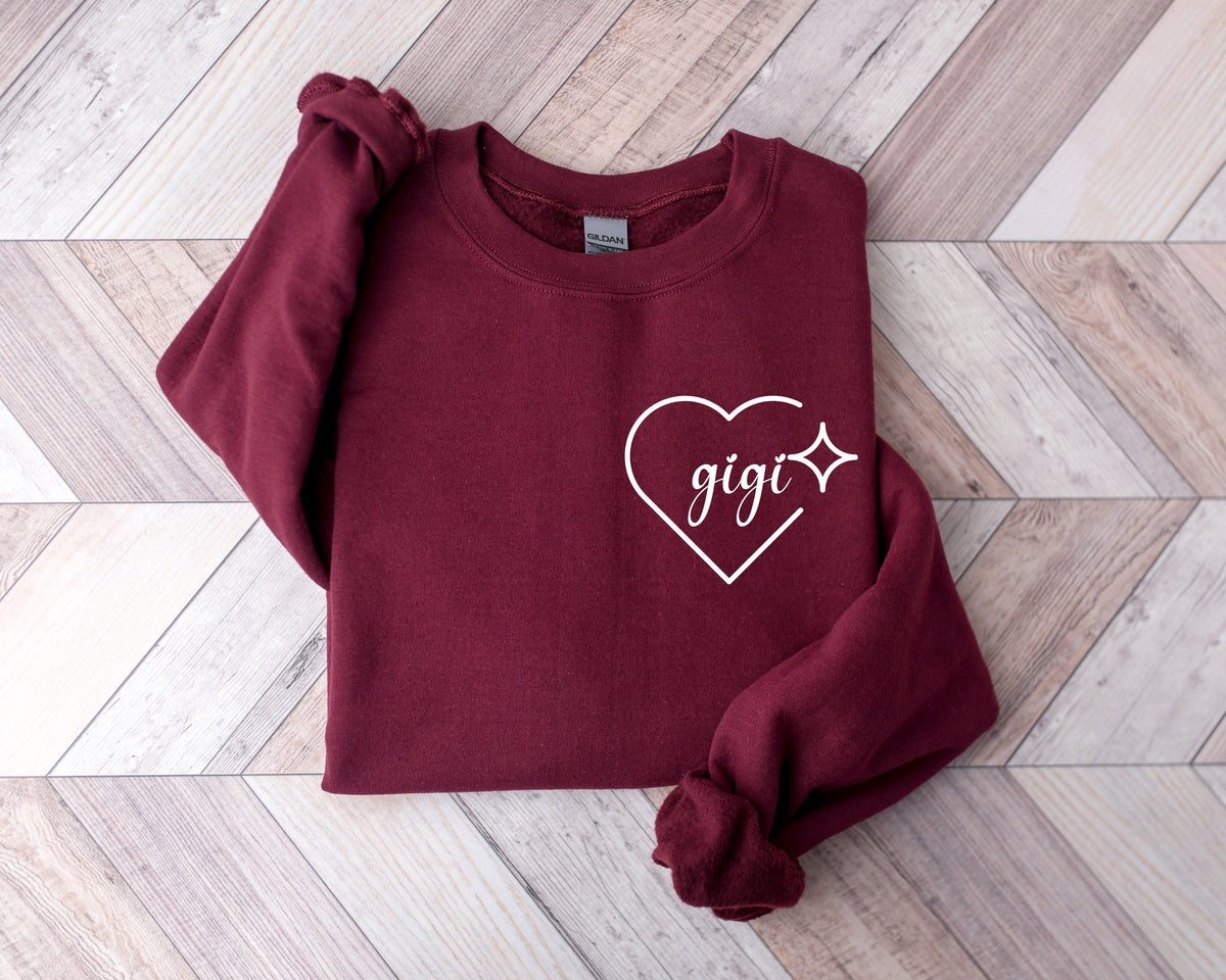 Gigi Heart Sweatshirt, Nana Custom Sweater, Mother's Day Gift