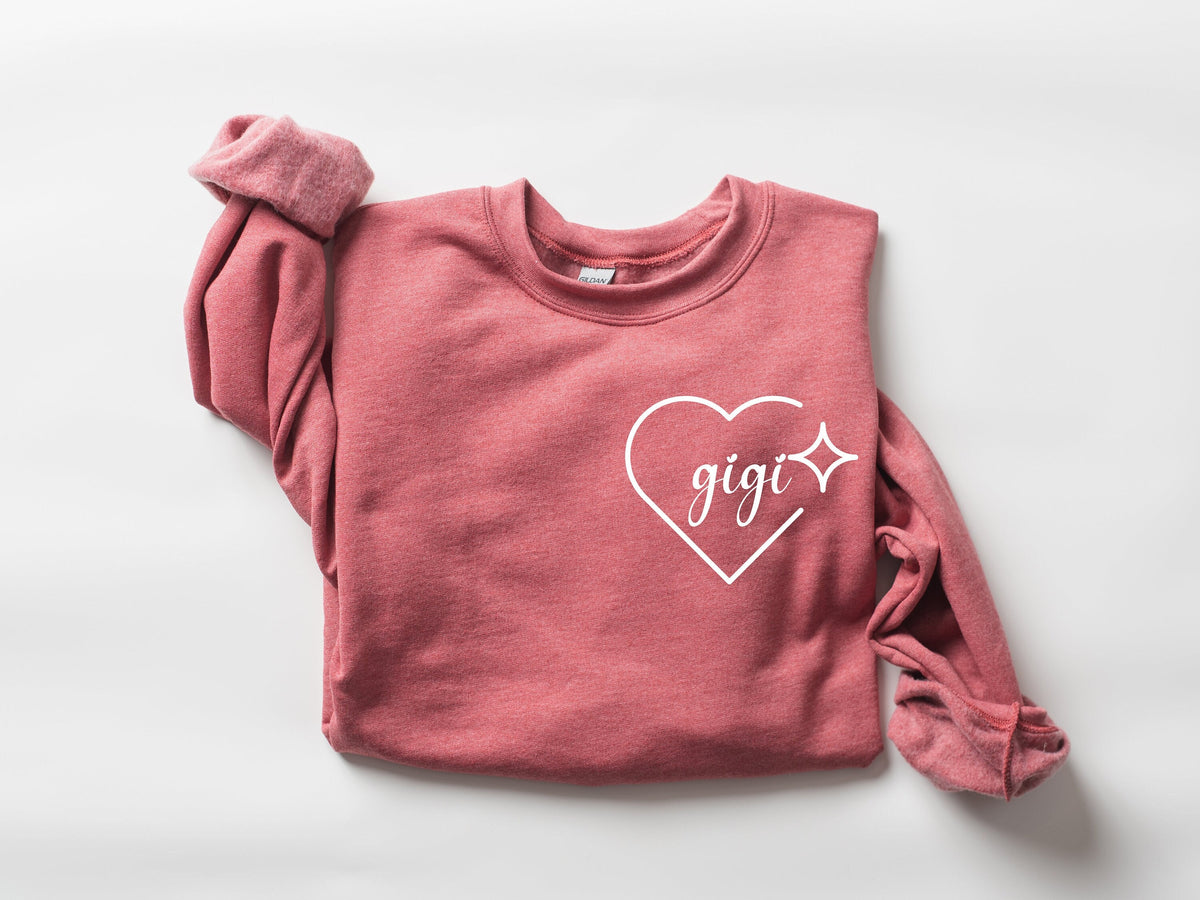 Gigi Heart Sweatshirt, Nana Custom Sweater, Mother's Day Gift