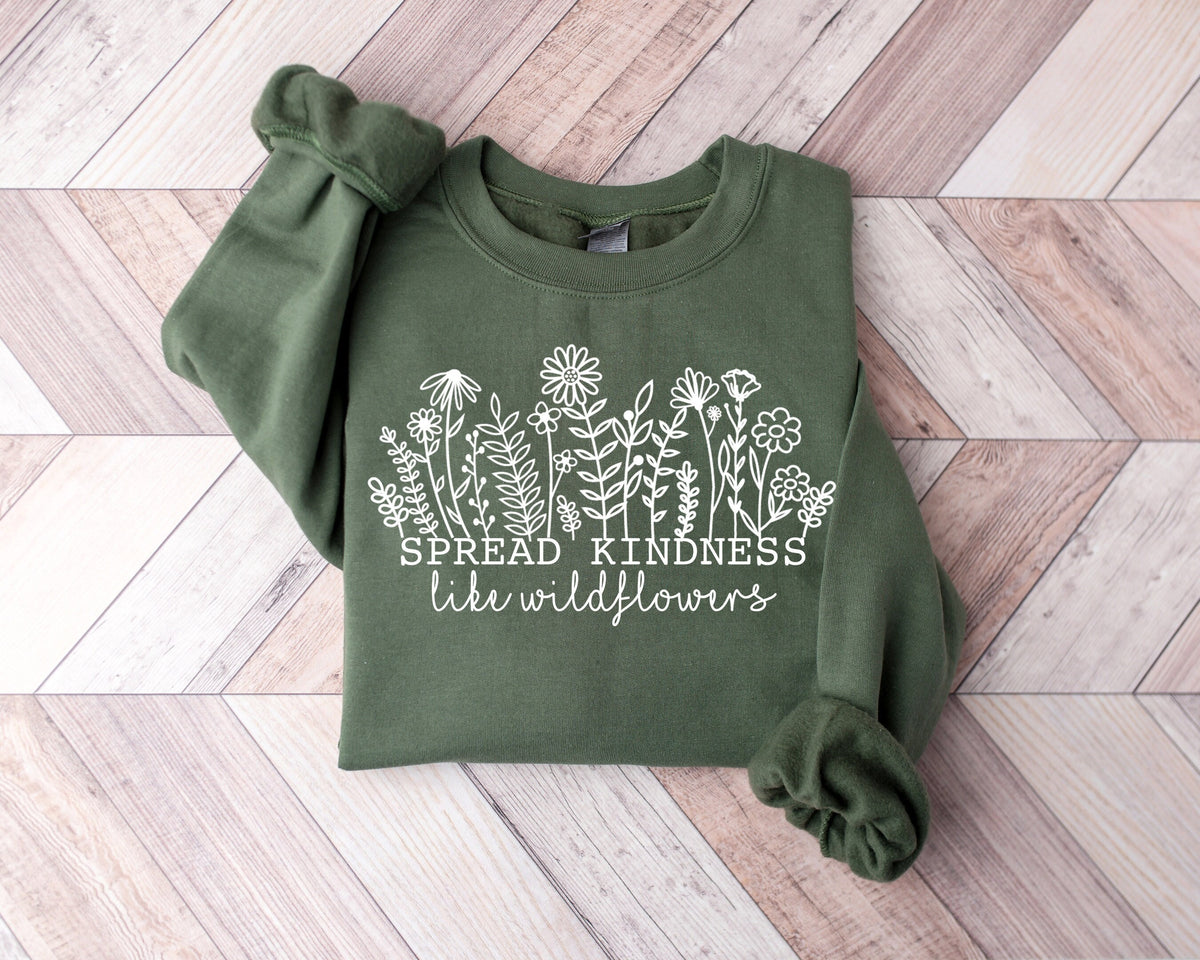 Floral Kindness T-Shirt: Dandelion Wildflower Graphic Tee