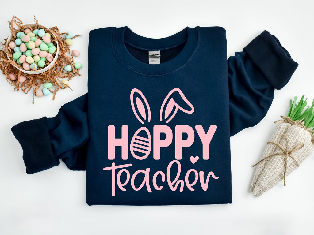 Hoppy Teacher Easter Shirt: Bunny Ears T-Shirt
