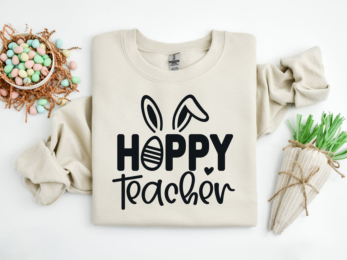 Hoppy Teacher Easter Shirt: Bunny Ears T-Shirt